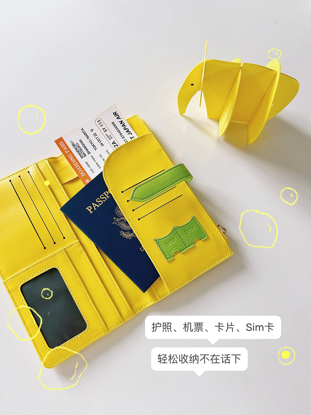 Elegant RFID‑Blocking Leather Passport & Card Holder – Women’s Travel Wallet Organiser