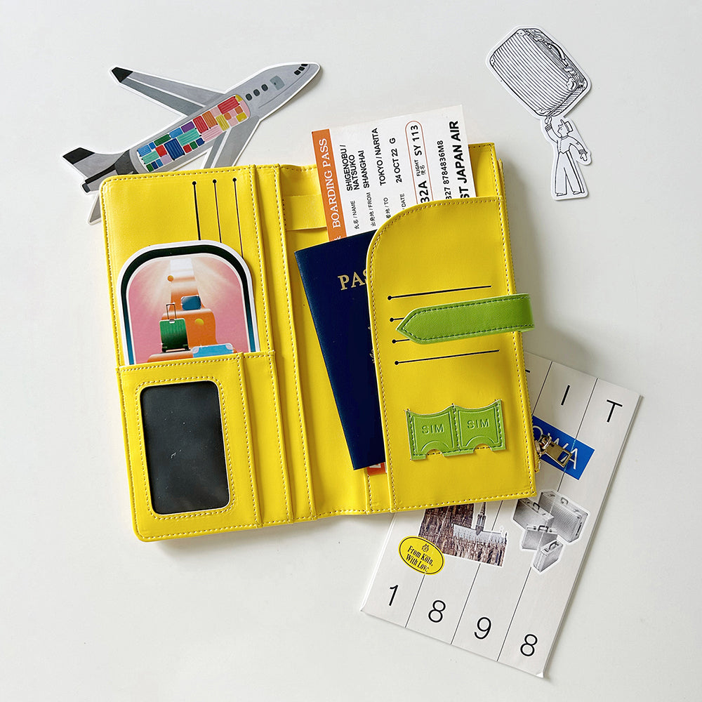 Elegant RFID‑Blocking Leather Passport & Card Holder – Women’s Travel Wallet Organiser